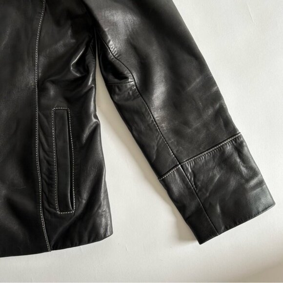 Vintage Anne Klein Genuine Black Leather Jacket - Picture 15 of 16